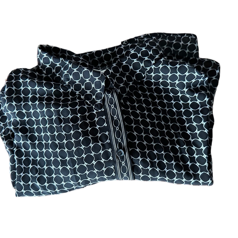 Max Studio 3x black & white business/over tank blouse
